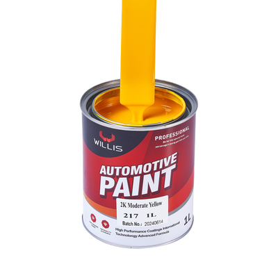 Thermosetting High Gloss Solid Car Body Filler Härtender 2K Gelbe Acryl-Sprayfarbe Autokarosserie Reparaturfarbe