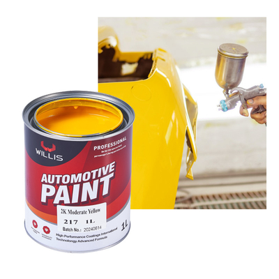 Thermosetting High Gloss Solid Car Body Filler Härtender 2K Gelbe Acryl-Sprayfarbe Autokarosserie Reparaturfarbe