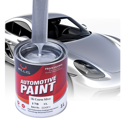 Flüssigkeitsbeschichtung Silber schwarze Autofarbe, Matte Silber Autofarbe für Plastik Stoßfänger 1K Grobes Silber Metall Automotive