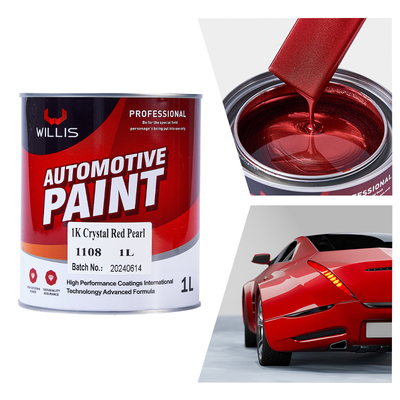 Acryl-Flash-Clear-Perl-Automobilfarbe Hochfeste Schnelle Trockenzeit 1K Kristallrot-Perl-Acrylfarbe Farbe