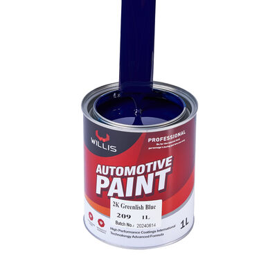 Factory Supply WILLIS 2K Greenlish Blue Car Paint Liquid Coating Automotive Top Coat Acrylic Resin Basecoat for Plastic Coating