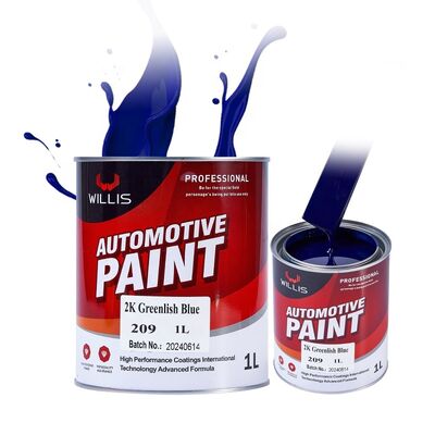 Factory Supply WILLIS 2K Greenlish Blue Car Paint Liquid Coating Automotive Top Coat Acrylic Resin Basecoat for Plastic Coating