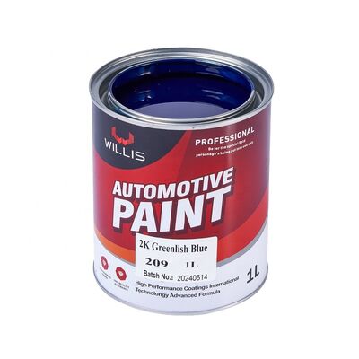 Factory Supply WILLIS 2K Greenlish Blue Car Paint Liquid Coating Automotive Top Coat Acrylic Resin Basecoat for Plastic Coating