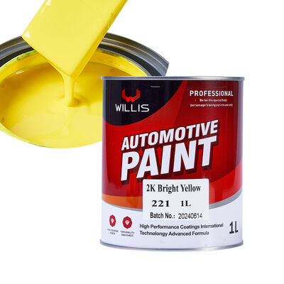 Hochwertige 2K hellgelbe Automotive Metallfarbe Autoreparatur Sprühbeschichtung mit hohem Glanz Doppelkomponente Acrylfarbe
