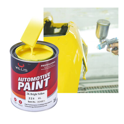 Hochwertige 2K hellgelbe Automotive Metallfarbe Autoreparatur Sprühbeschichtung mit hohem Glanz Doppelkomponente Acrylfarbe