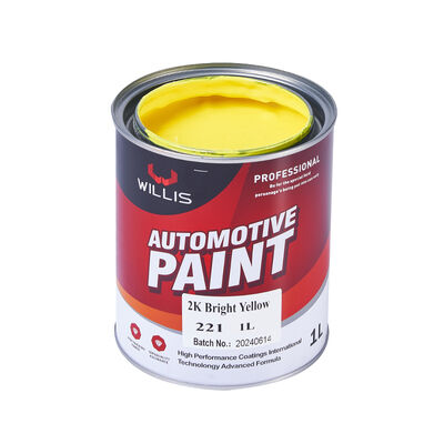 Hochwertige 2K hellgelbe Automotive Metallfarbe Autoreparatur Sprühbeschichtung mit hohem Glanz Doppelkomponente Acrylfarbe