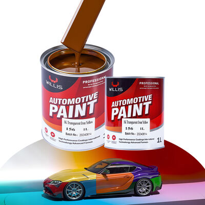 1K Transparent Eisen Gelb Grundbeschichtung Autofarbe Acrylharz Flüssigkeitsbeschichtung Kunststoffbeschichtung Spray Anwendung Auto Veredelung OEM