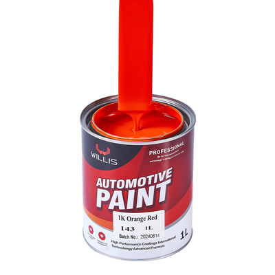 WILLIS 1K Orange Car Spray Paint Einkomponente Automotive Veredelung Acrylharz Flüssigkeitsbeschichtung Feste Farbe 1K Farbfarbe China