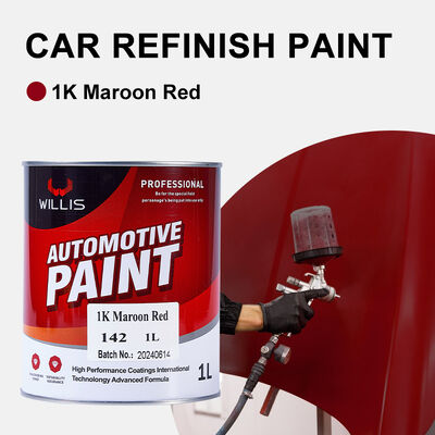 Auto Refinish 1K Maroon Red Basecoat Car Paint Solid 1K 2K Acrylic Resin Liquid Coating for Car Repair Spray Application