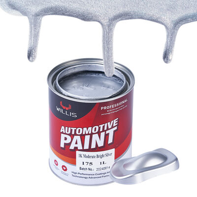 1K Acrylic Silver Auto Paint Single Component Resin Liquid Coating for Automotive Repair Moderate Brightness Spray Application