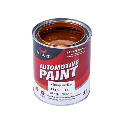 Orange Red & Silver 1K Acrylic Paint for Automotive Repair Single-Component Resin Liquid Coating for Cars Factory Supply