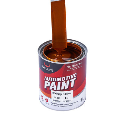 Orange Red & Silver 1K Acrylic Paint for Automotive Repair Single-Component Resin Liquid Coating for Cars Factory Supply