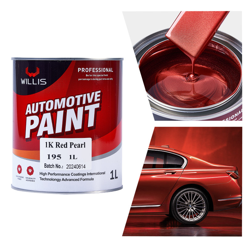 Schnelle Trockene Acryl Flash Klar Perlen Automotive Farbe 1K Rot Perlen Acryl Lack Farbe Automotive Verdünner