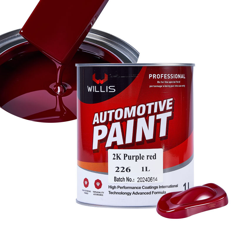 Hochwertige 2K Lila Rot Metallische Autofarbe Heißverkauf OEM Fabrik Lieferung Acrylharz Flüssiges Auto Reparatur Beschichtung
