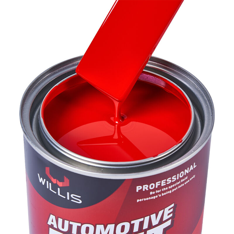 Hochglanz 2K Scarlet Rot Auto Veredelung Flüssigbeschichtung Farbe Festrot Basisbeschichtung mit Harz Acryl für Automobilfahrzeuge