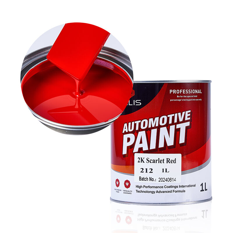 High Gloss 2K Scarlet Red Car Refinish Auto Farbe Feste rote Grundbeschichtung & Farbe Verhärter Automotive Farben für Fahrzeuge
